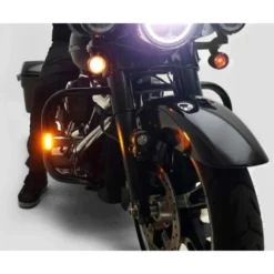 Denali T3 Front Switchback LED Turn Signal Pods -taylormade shop denali t3 front switchback led turn signal pods black 6