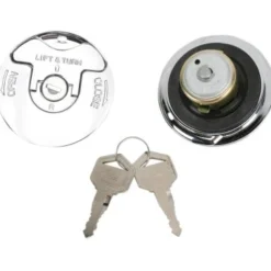 Drag Specialties Flush Mount Locking Gas Cap Set For Harley