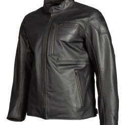 Klim Sixxer Leather Jacket -taylormade shop klim sixxer leather jacket gunmetal grey