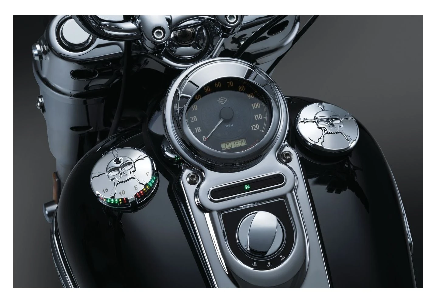 Kuryakyn Zombie LED Fuel And Battery Gauge For Harley 1988-2018 - Image 2