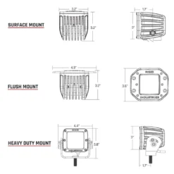 Rigid D-Series Pro LED Flush Mount Lights - Dual Pack -taylormade shop rigid d series pro flush mount led lights dual pack