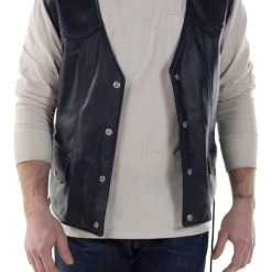 Schott Genuine Pebbled Biker Vest -taylormade shop schott genuine pebbled biker vest black 7