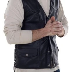 Schott Genuine Pebbled Biker Vest -taylormade shop schott genuine pebbled biker vest black 9